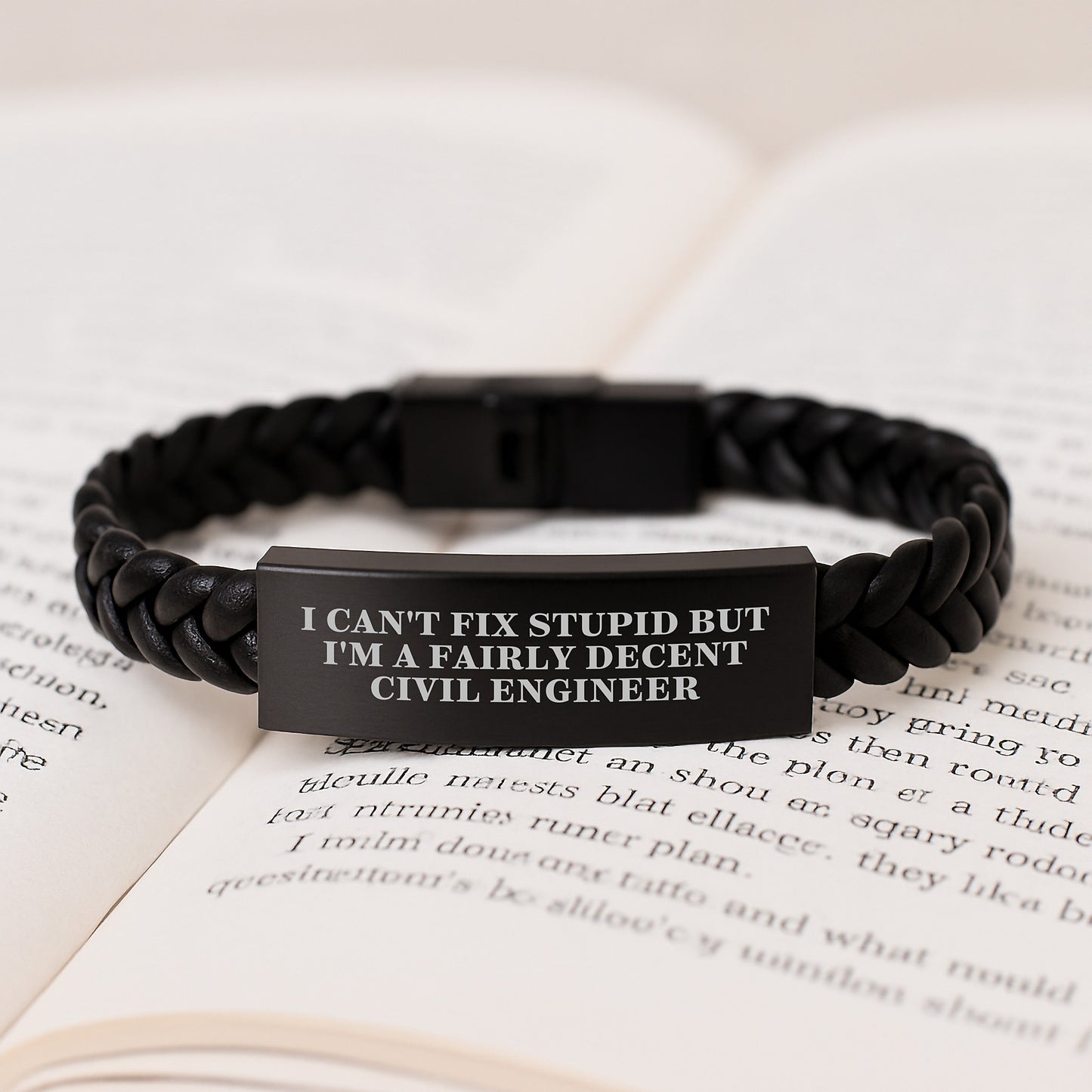 Funny Civil Engineer Gifts - I'm A Decent Civil Engineer Interlaced Leather Bracelet for Men Women Valentine's Unique Gifts from Friends Family - Image 3