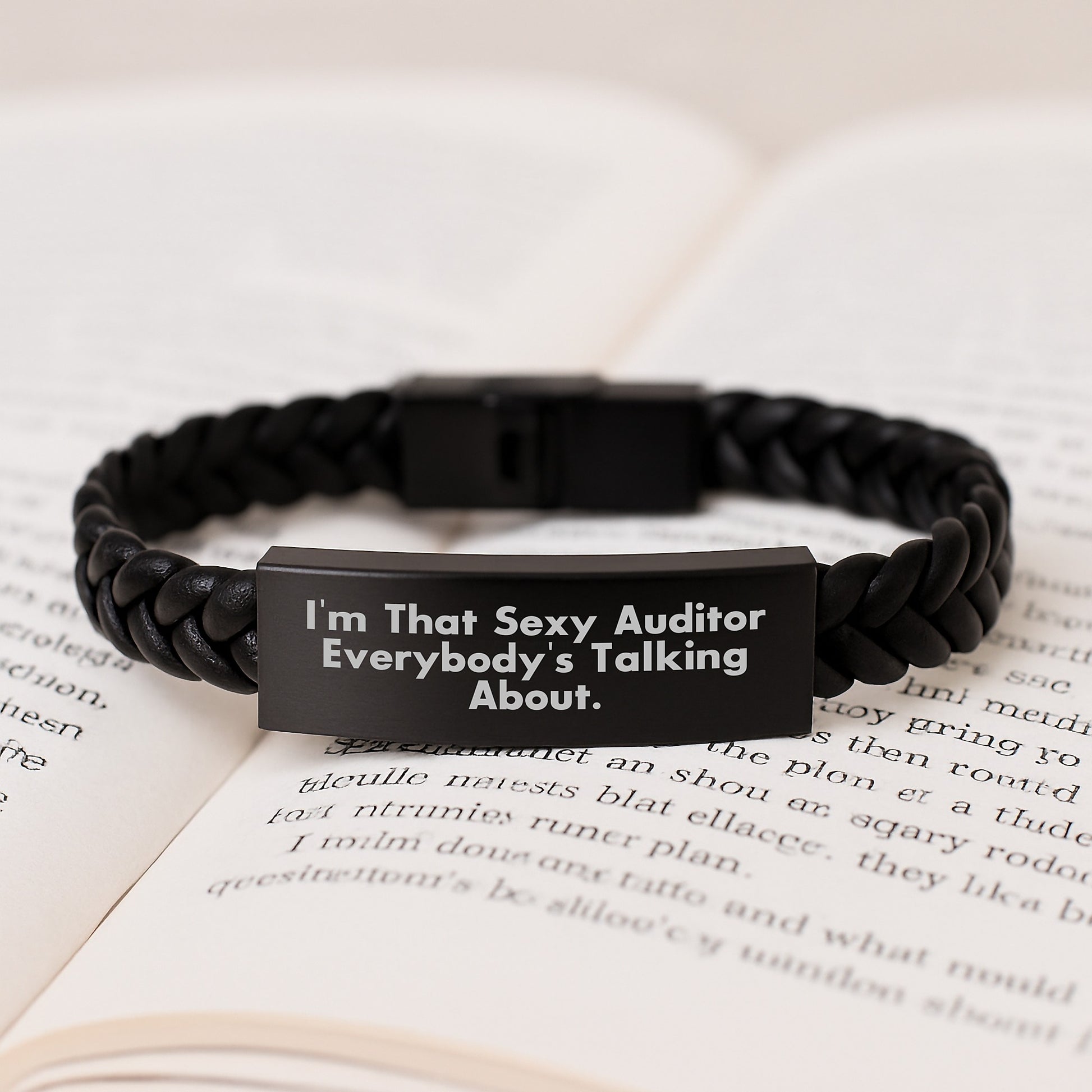 Funny Gifts from Family to Auditor Friends Interlaced Leather Bracelet, Sexy Auditor Quote Christmas Unique Gifts for Auditor Men Women - Image 3