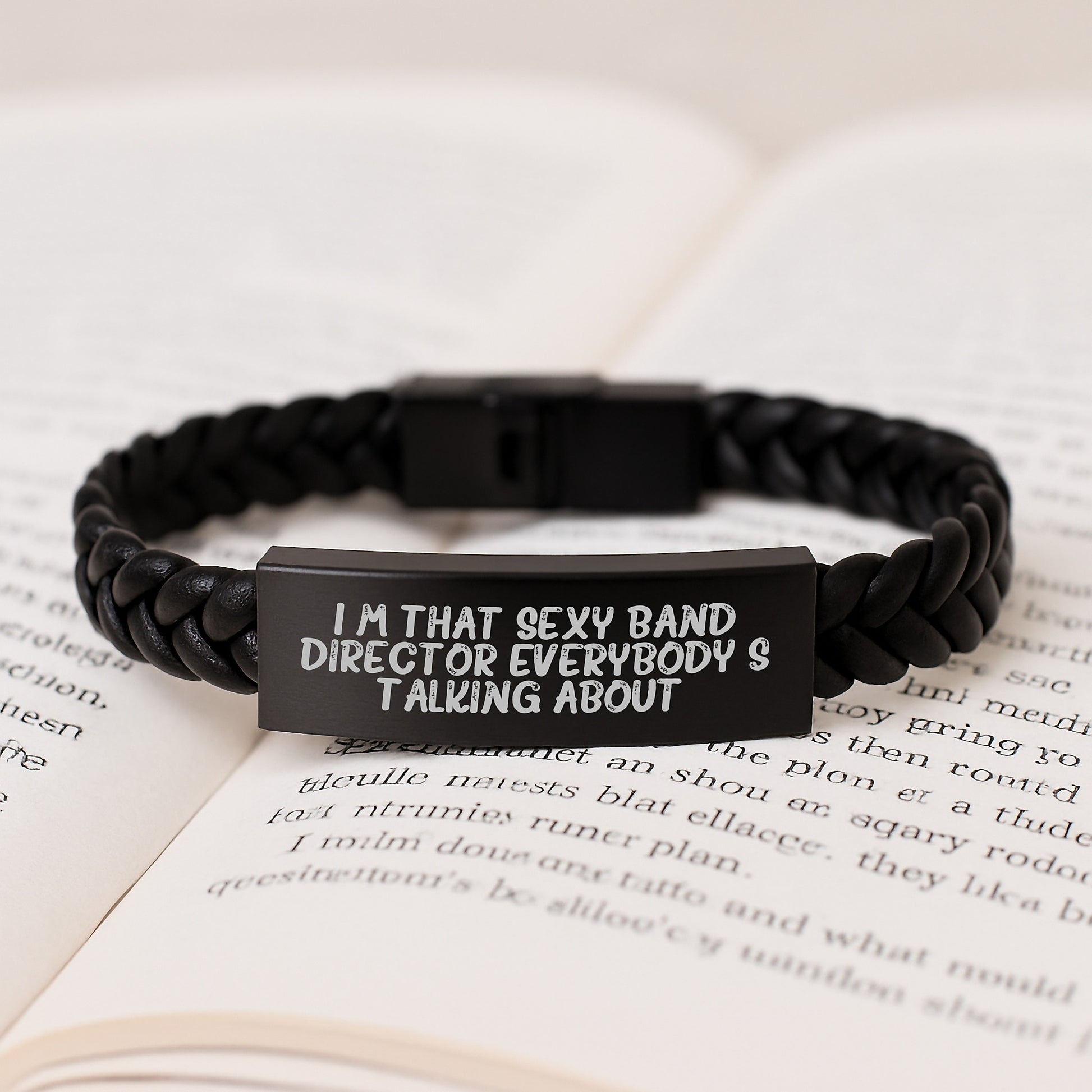 Funny Band Director Gifts, Interlaced Leather Bracelet, 'I'm That Sexy Band Director Everybody's Talking About', Christmas Unique Presents from Friends to Band Directors - Image 3