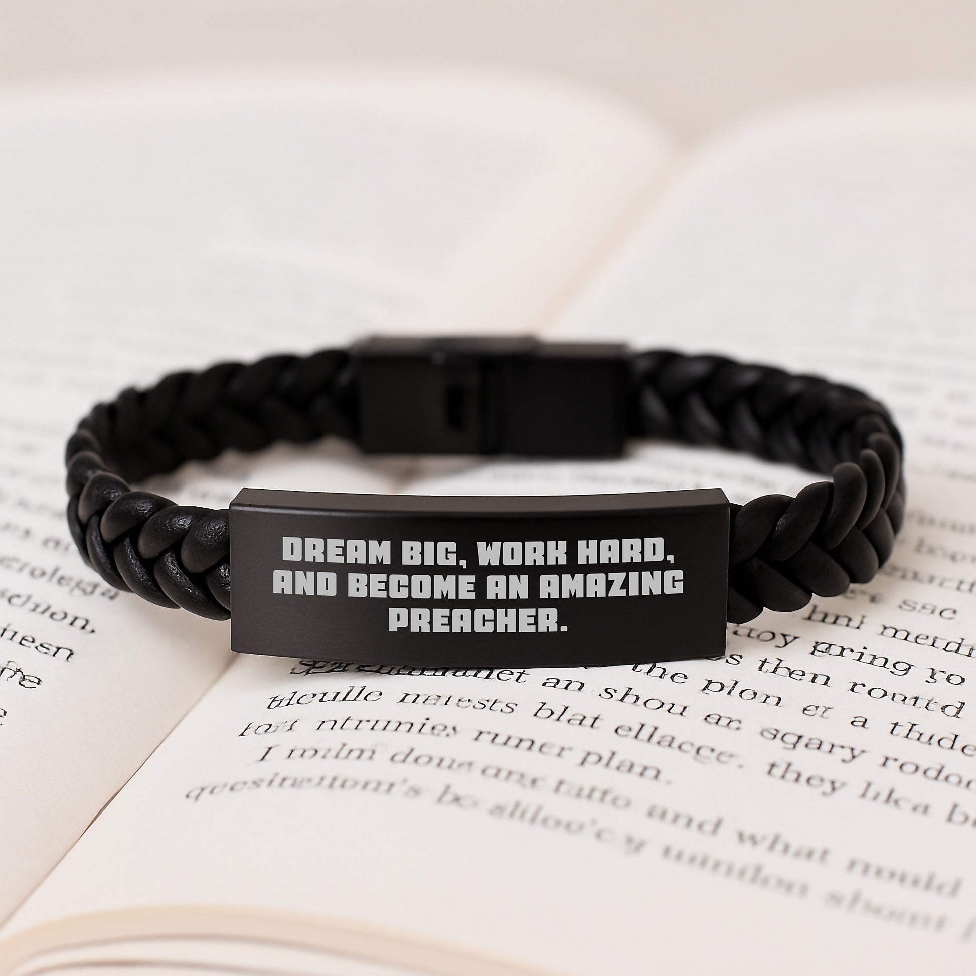 Amazing Preacher Inspirational Gifts - Interlaced Leather Strengthener for Dream Big, Work Hard, and Become an Amazing Preacher - Gifts from Friends to Preacher - Image 3