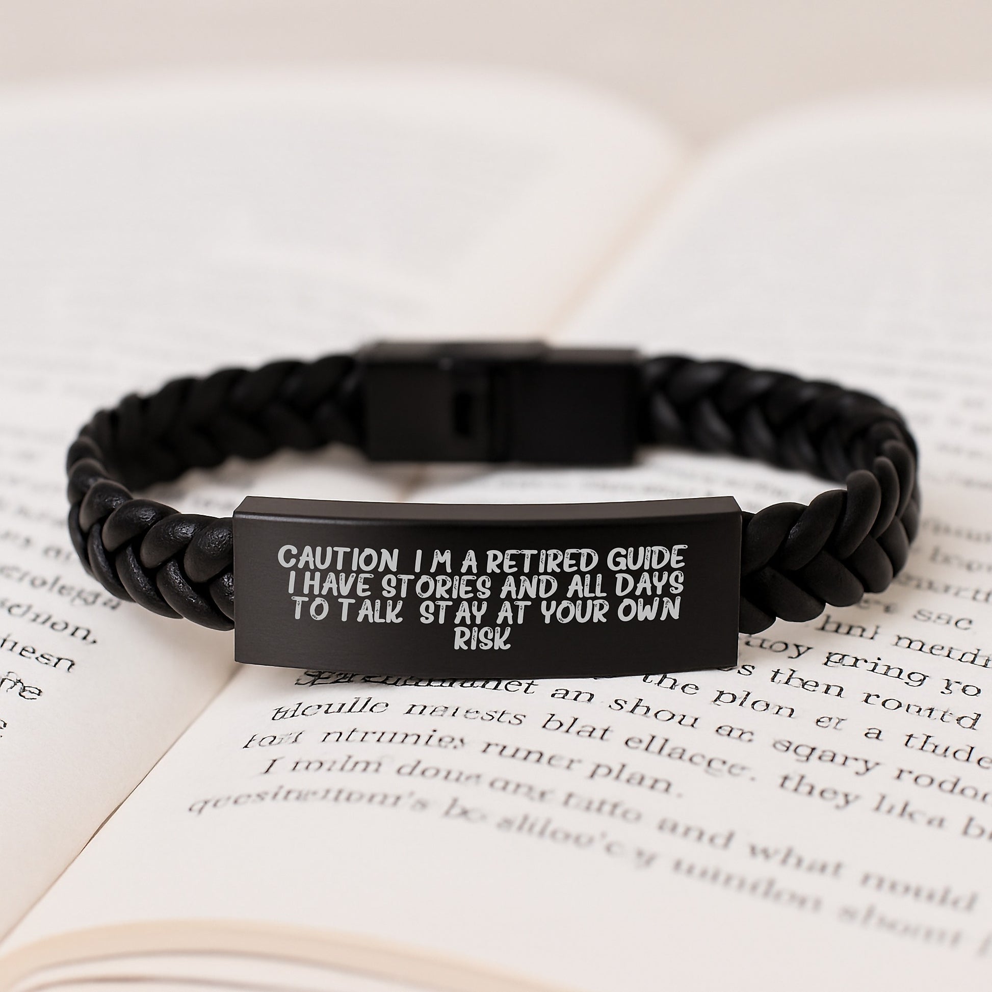 Funny Quote Guide Gifts Interlaced Leather Bracelet for Men, Unique Christmas Unique Gifts from Friends, Funny Quote Guide for Men - Image 3