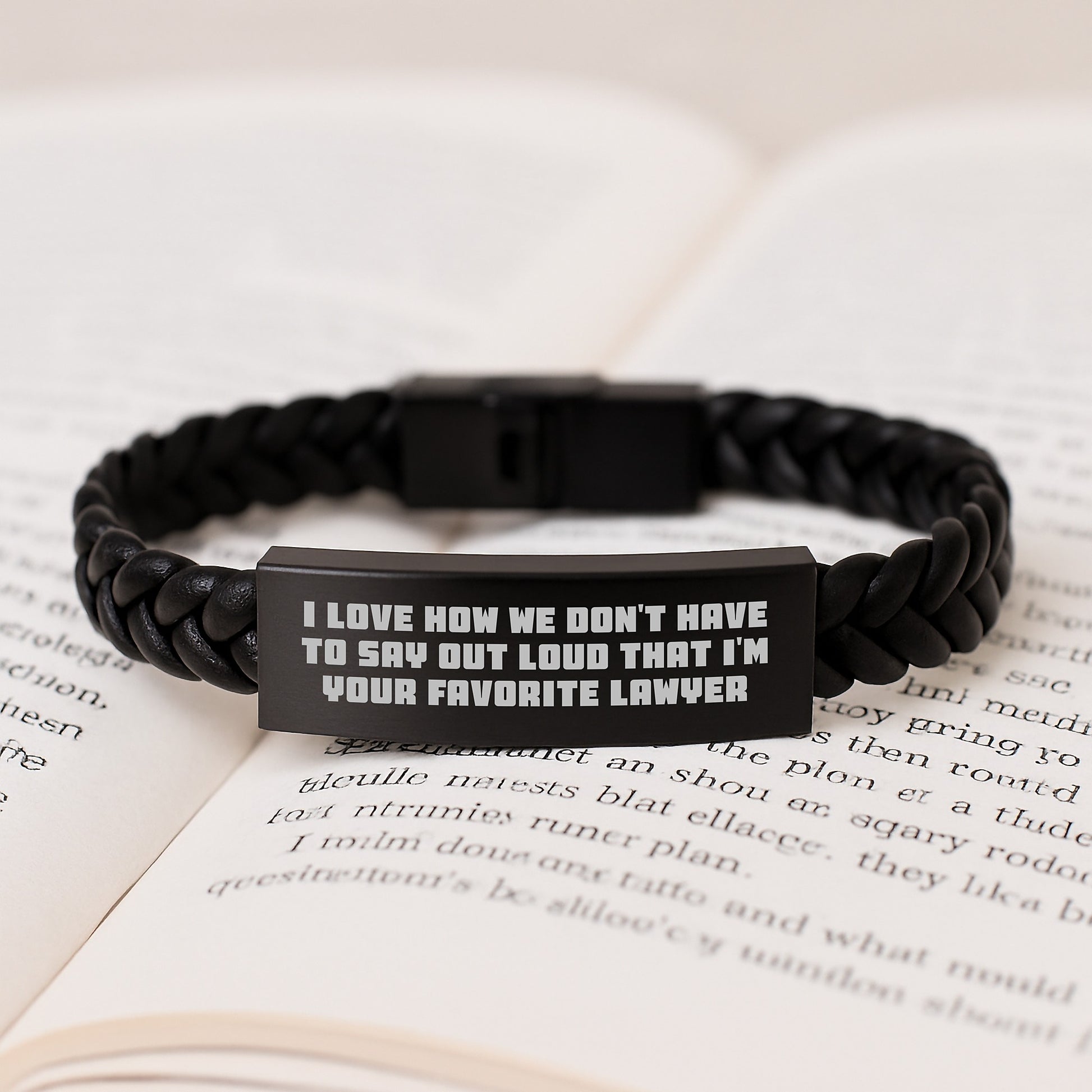 Funny Lawyer Quote Interlaced Leather Brac, Unique Birthday Unique Gifts for Lawyers, Gifts from Friends, Inspirational Lawyer Jewelry, Interlaced Leather Bracelet for Men - I Love - Image 3