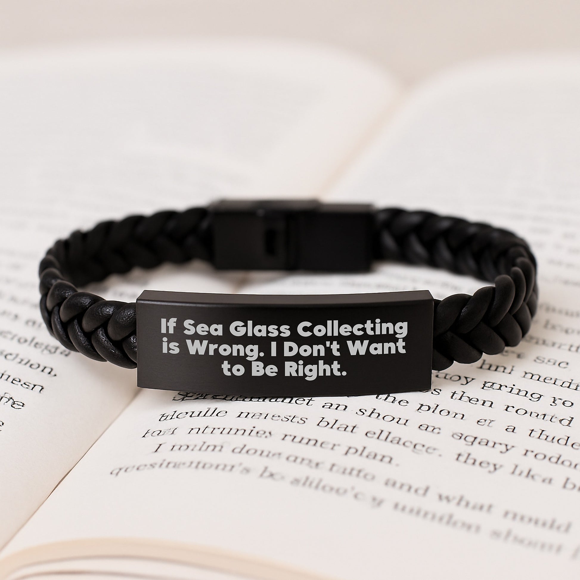 Sea Glass Collecting Gifts for Her, Funny Interlaced Leather Bracelet from Friends to Coworkers, Inspirational Quote for Graduation Unique Gifts - Image 3
