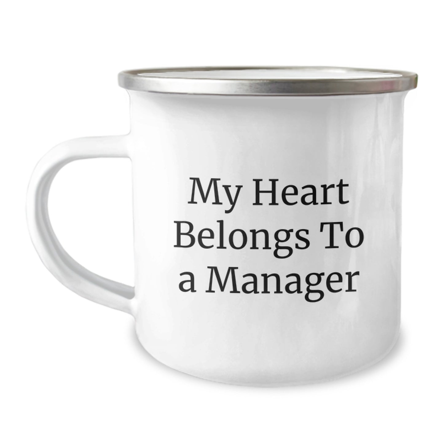 Funny Manager Gifts, My Heart Belongs To A Manager, Camping Mug for Birthday - Gifts from Friends to Manager - Image 1