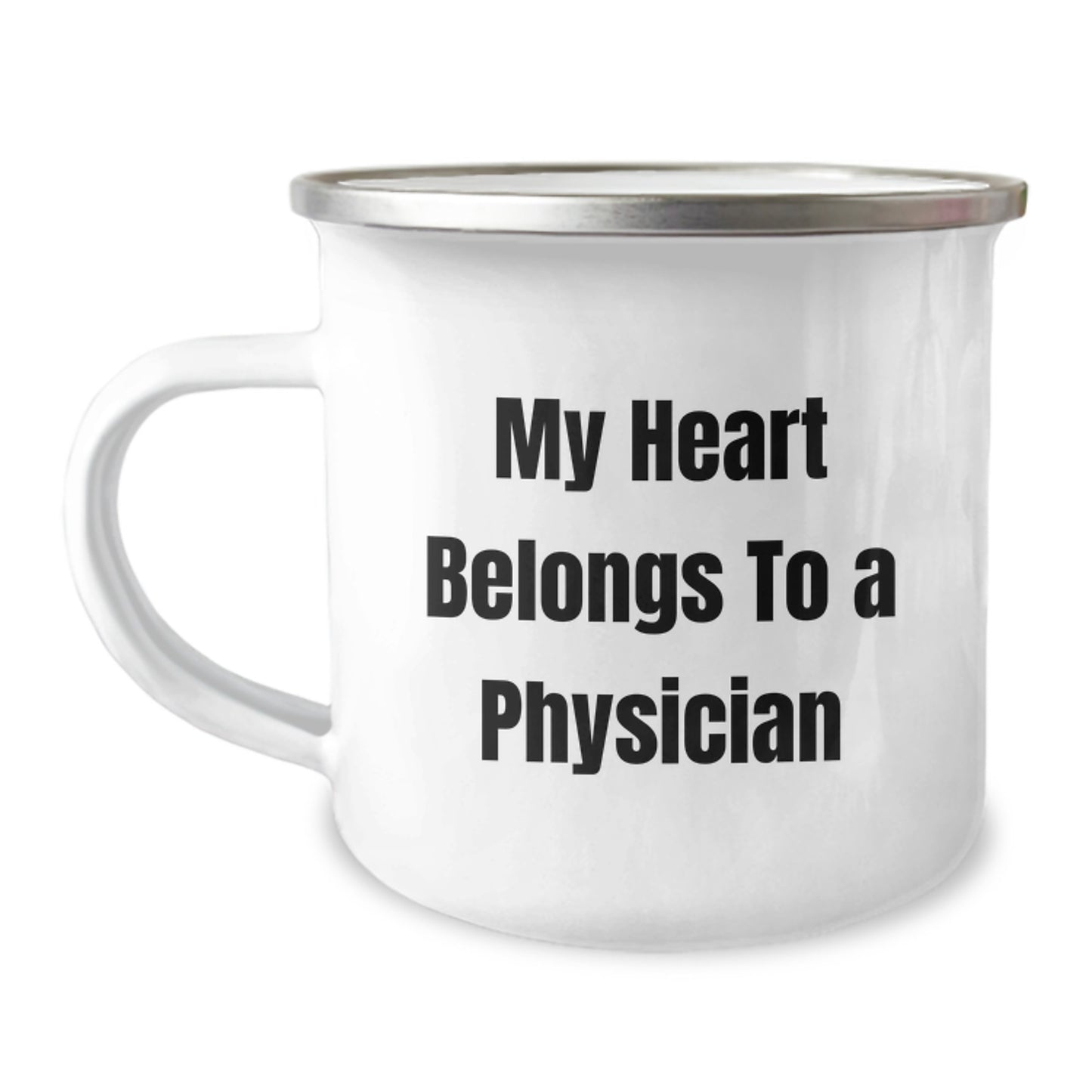 Funny Gifts from Men to Physician Friends Christmas Unique Mugs - My Heart Belongs To A Physician Inspiration - Image 1