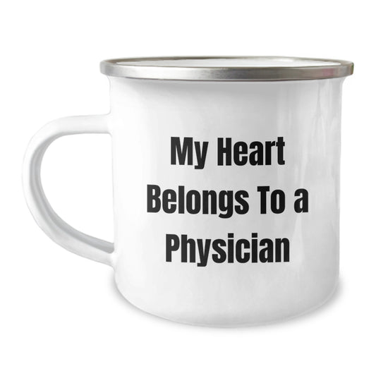 Funny Gifts from Men to Physician Friends Christmas Unique Mugs - My Heart Belongs To A Physician Inspiration - Image 1