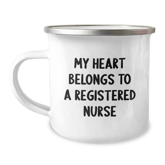 Funny Registered Nurse Gifts from Family - My Heart Belongs To A Registered Nurse Christmas Unique Mugs for Registered Nurse - Image 1