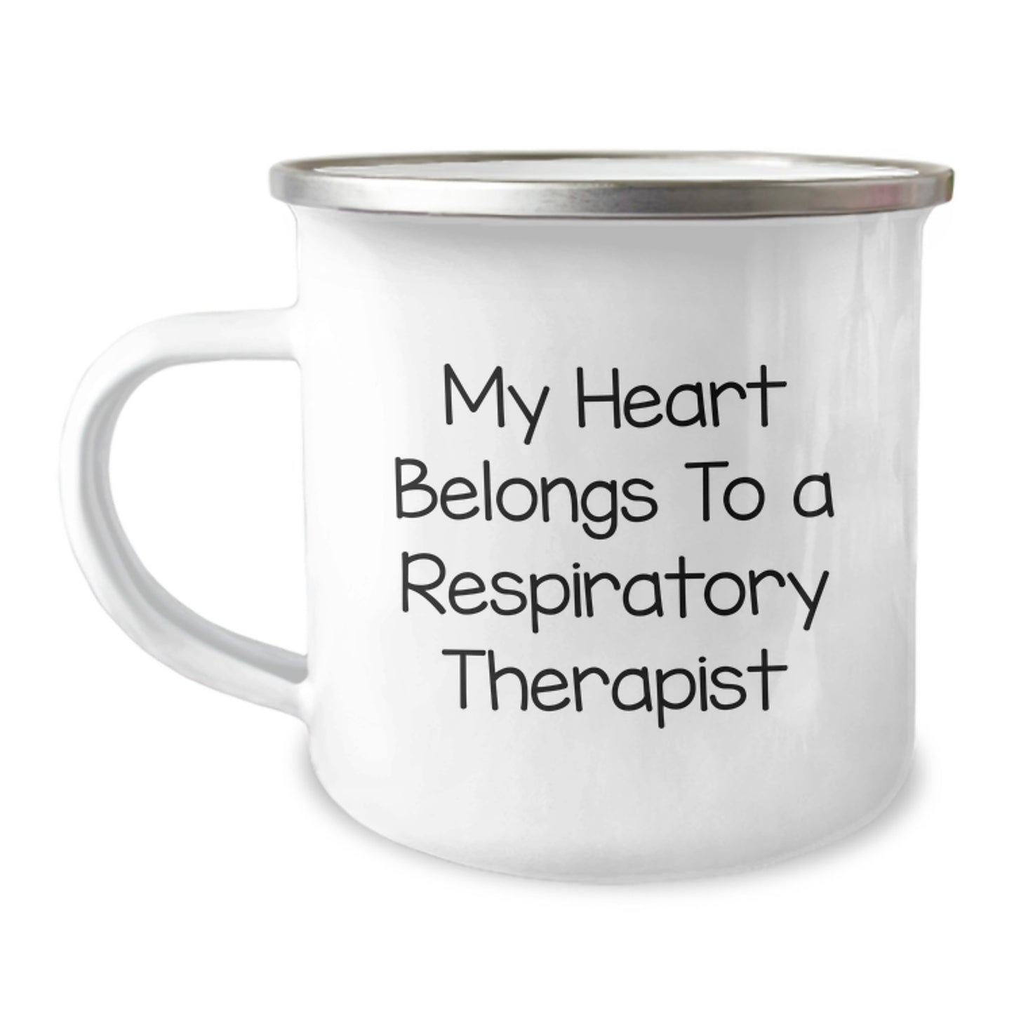 Funny Inspirational Gifts from Friends for Respiratory Therapist Men Camping Mug - My Heart Belongs To A Respiratory Therapist - Image 1
