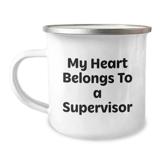 Funny Supervisor Gifts from Men, My Heart Belongs To A Supervisor Inspirational Christmas Unique Gifts for Supervisor - Image 1