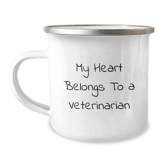 Funny Veterinarian Gifts for Him - My Heart Belongs To A Veterinarian Camping Mug Christmas Unique Presents from Friends to Family - Image 1