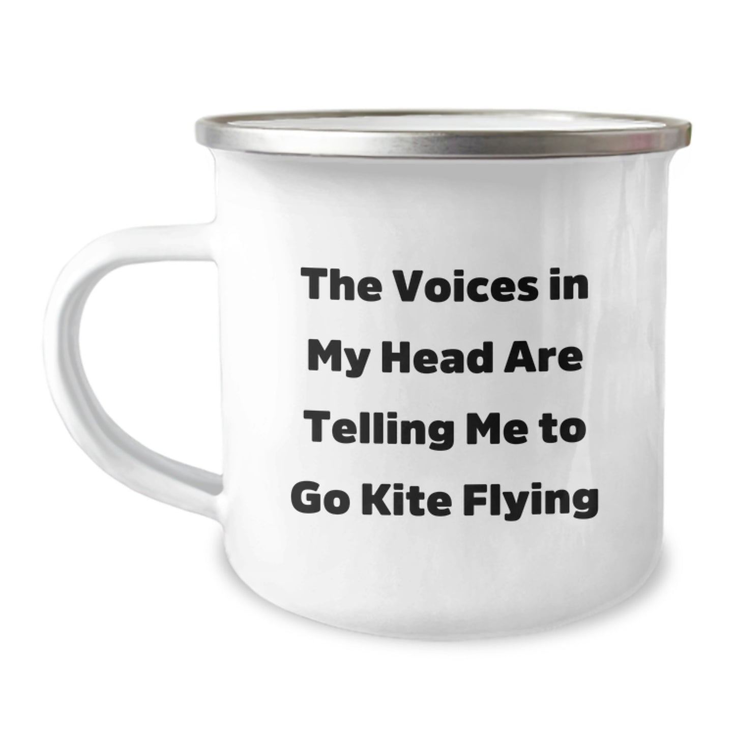 Funny Kite Flying Quotes Gifts from Friends for Birthday Camping Mugs, 'The Voices In My Head Are Telling Me To Go Kite Flying' Kite Lovers, Unique Birthday Unique Gifts for Men, Women, Family - Image 1