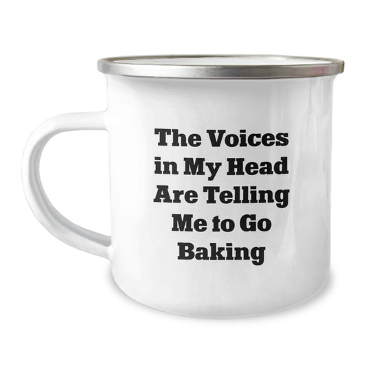 Funny Baking Gifts for Camping Lovers, The Voices In My Head Are Telling Me To Go Baking Christmas Memorable Presents from Men to Baking Enthusiasts - Image 1