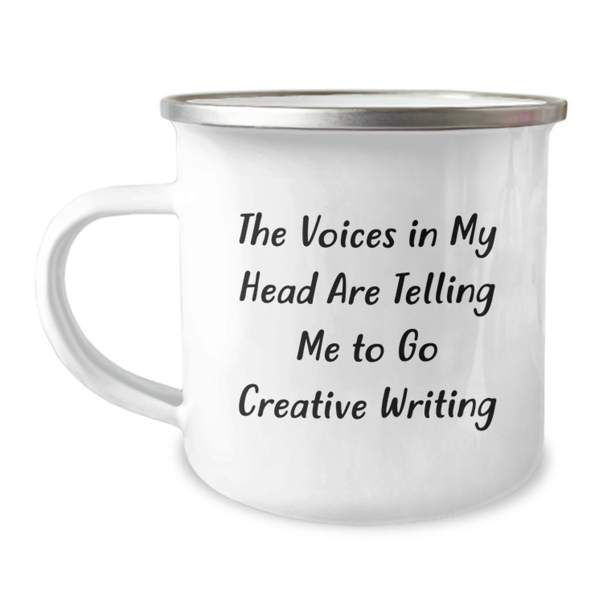Funny Creative Writing Gifts from Friends, Inspirational Camping Mug for Men, The Voices In My Head Are Telling Me To Go Creative Writing, Christmas Unique Gifts - Image 1