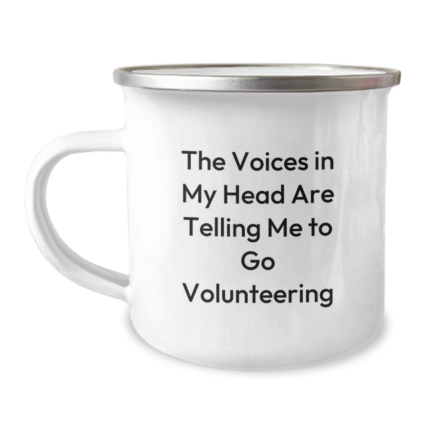 Funny Volunteering Gifts for Him - The Voices in My Head Are Telling Me to Go Volunteering Camping Mug, Perfect Christmas Unique Gifts from Men to Volunteer Enthusiasts - Image 1