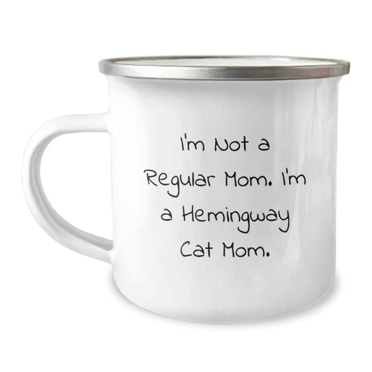 Hemingway Cat Mom Gifts, Funny Camping Mug for Birthday, I'm Not A Regular Mom, Gifts from Friends - Image 1