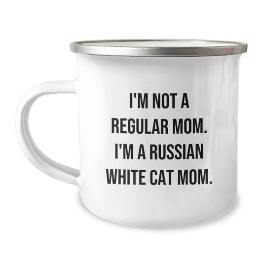 Funny Russian White Cat Mom Gifts from Mom to Graduating Russian White Cat Lover - Camping Mug - Image 1