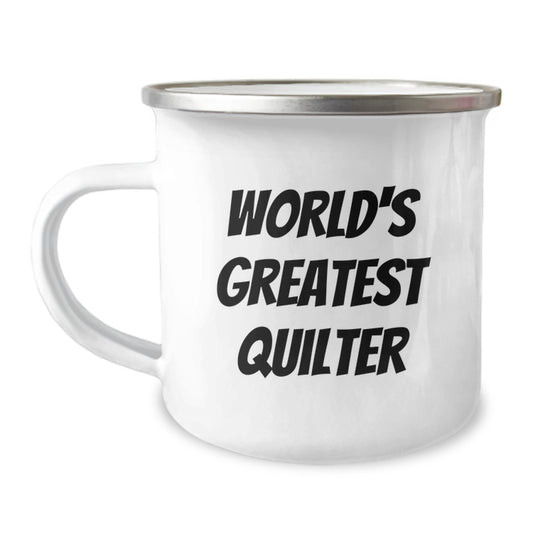 Funny Quilter Gifts from Dad - World's Greatest Quilter Camping Mug for Quilter Men on Father's Day Unique Gifts - Image 1