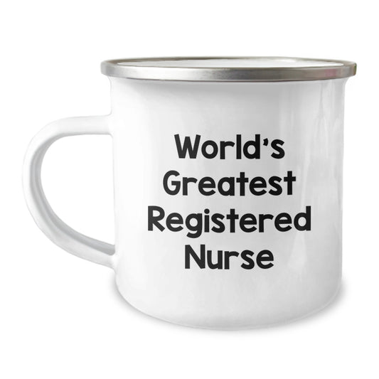 Funny Registered Nurse Gifts, World's Greatest Registered Nurse Camping Mug, Mother's Day Unique Gifts for Registered Nurses from Family - Image 1