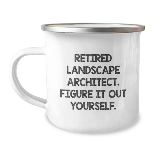 Landscape Architect Funny Quote Gifts from Friends to Retired Landscape Architect, Figure It Out Yourself, Camping Mug for Graduation - Image 1