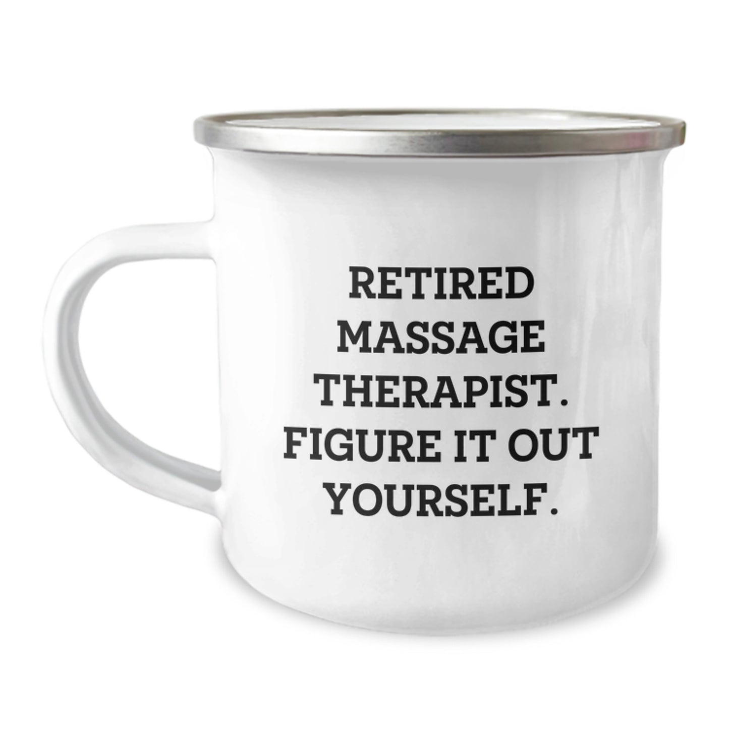 Funny Gifts from Massage Therapist Friends for Men Women Coworkers Family, Camping Mug with Retired Massage Therapist Quote, Christmas Unique Gifts - Image 1