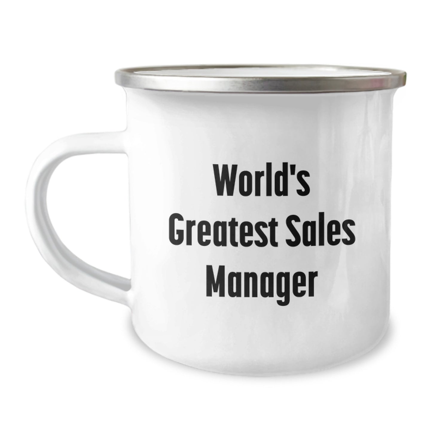 Funny Sales Manager Gifts from Friends to the World's Greatest Sales Manager - Unique Mother's Day Unique Gifts for Sales Manager - Enamel Camping Mug - Image 1