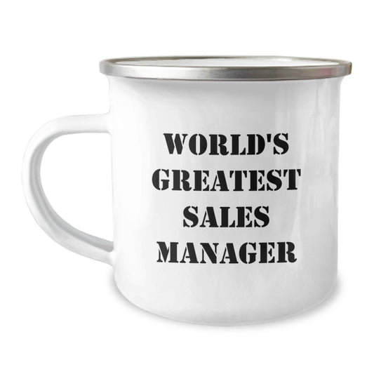 Funny Sales Manager Gifts from Family - 'World's Greatest Sales Manager' Camping Mug, Great for Men or Women, Perfect Unique Mother's Day Unique Gifts for Sales Manager - Image 1