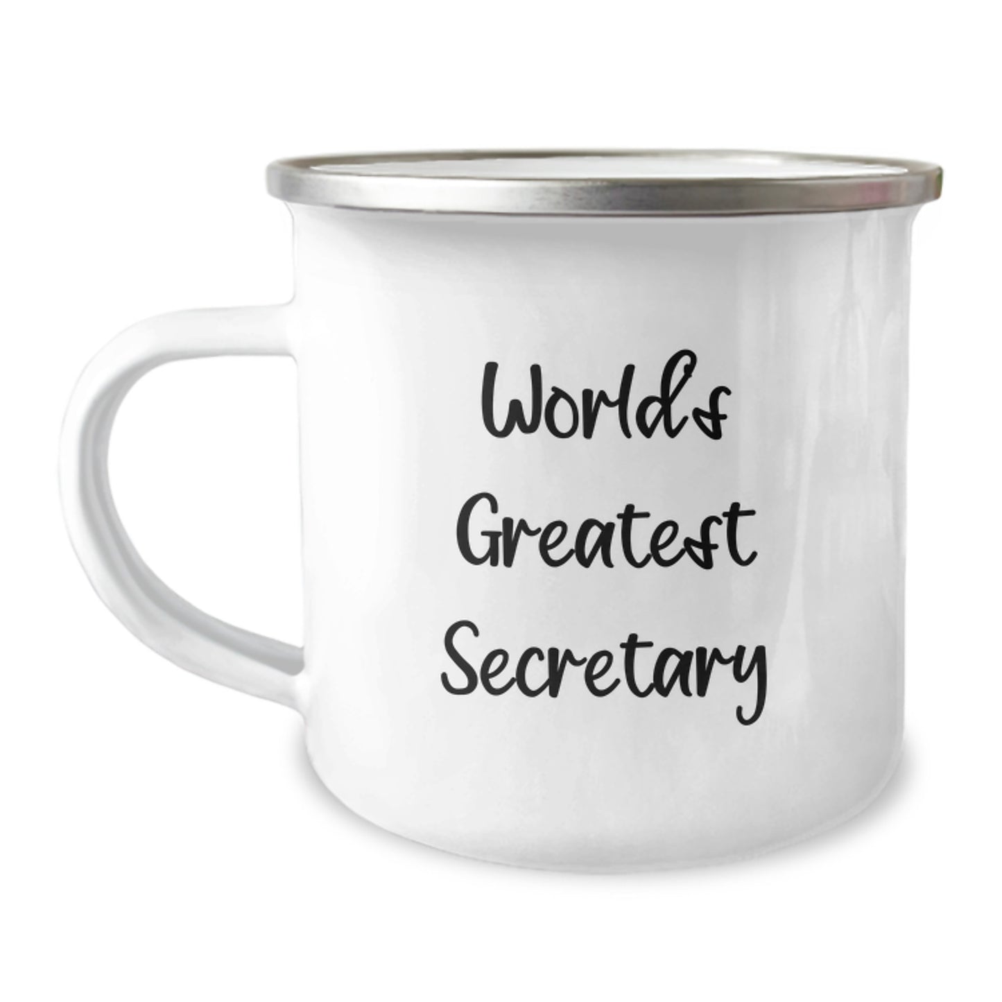 Funny, Inspirational Gifts from Men to World's Greatest Secretary, Camping Mug for Secretary on Mother's Day - Image 1