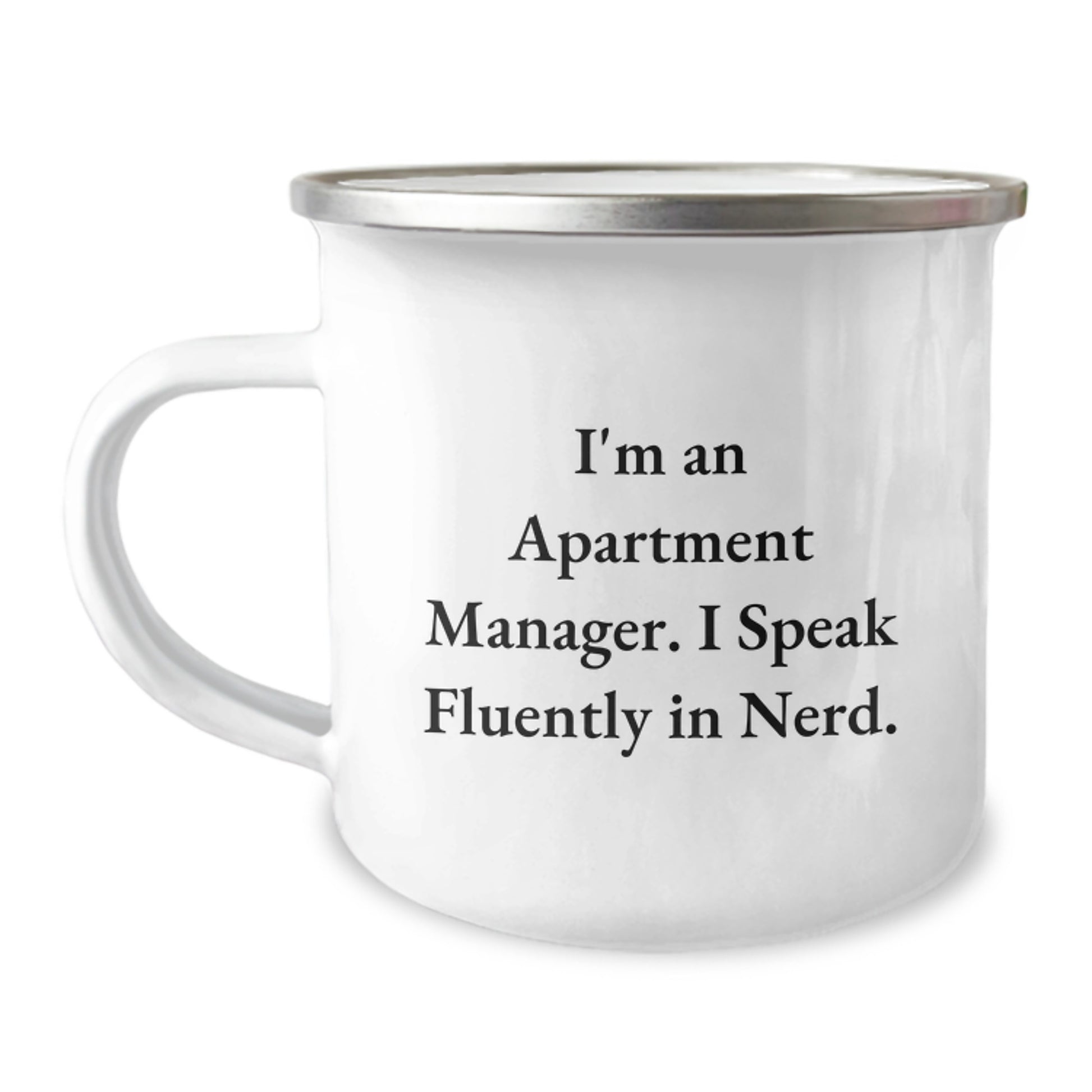 Funny Apartment Manager Christmas Unique Gifts for Men - 'I Speak Fluently In genius.' Camping Mug, Gifts from Men to Friends - Perfect for Office, Funny Coffee Mugs, Unique Gifts - Image 1