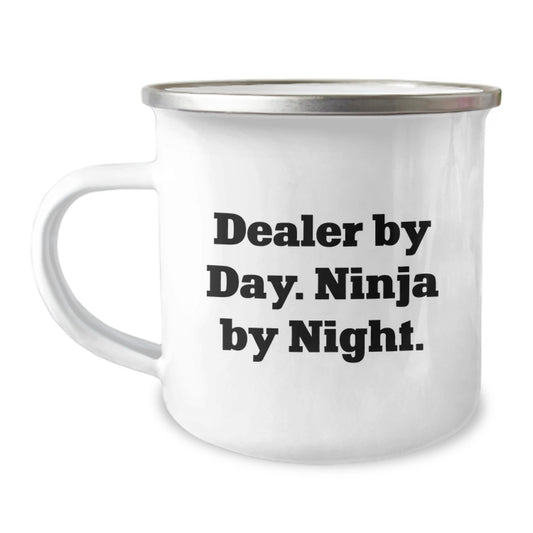 Gifts from Friends for Dealers - Dealer By Day. Ninja By Night. Funny Camping Mug - Unique Christmas Unique Gifts for Dealers - Image 1
