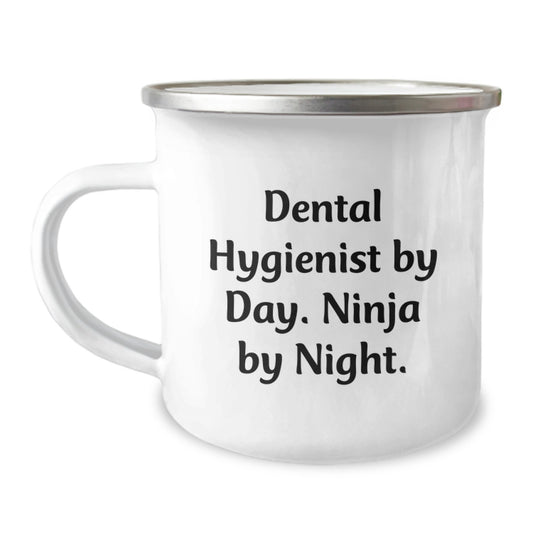 Funny Dental Hygienist Gifts for Christmas Unique - 'Dental Hygienist by Day, Ninja by Night' Camping Mug for Friends, Coworkers, and Family - Image 1