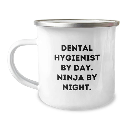 Funny Dental Hygienist Gifts from Family and Friends, Christmas Unique Mugs for Dental Hygienist By Day. Ninja By Night. - Image 1