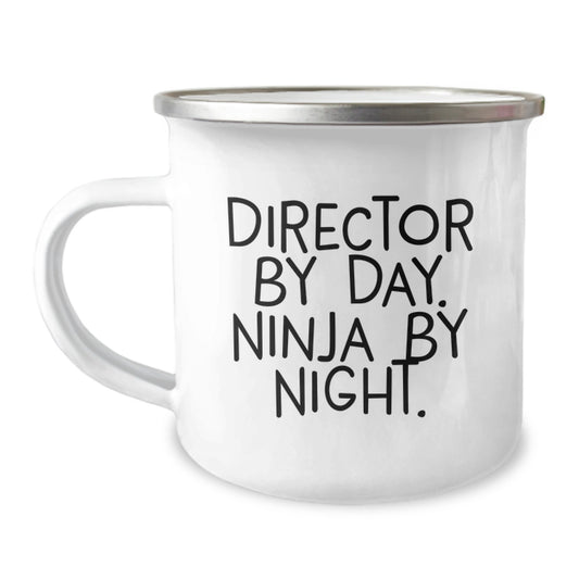 Funny Director Gifts from Friends for Director Lover - 'Director By Day. Ninja By Night.' Camping Mug - Christmas Unique Gifts - Image 1