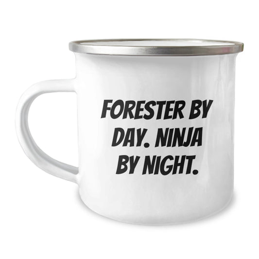 Forester Gifts from Friends - Funny Camping Mug, Birthday Unique Gifts for Forester Men, Forester By Day Ninja By Night - Image 1