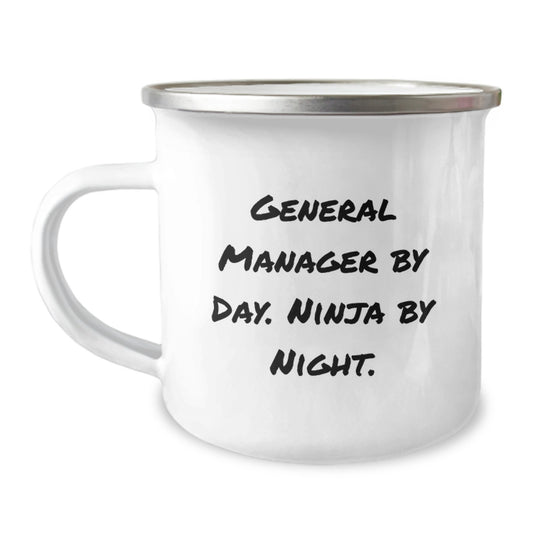Funny General Manager Gifts from Men, Birthday Unique Gifts for General Manager Camping Mug By Day Ninja By Night - Image 1