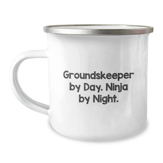 Funny groundskeeper Gifts, Birthday Unique Mugs for groundskeeper By Day. Ninja By Night. Camping Lovers, Gifts from Friends, Family, Coworkers to groundskeeper Men, Women - Image 1