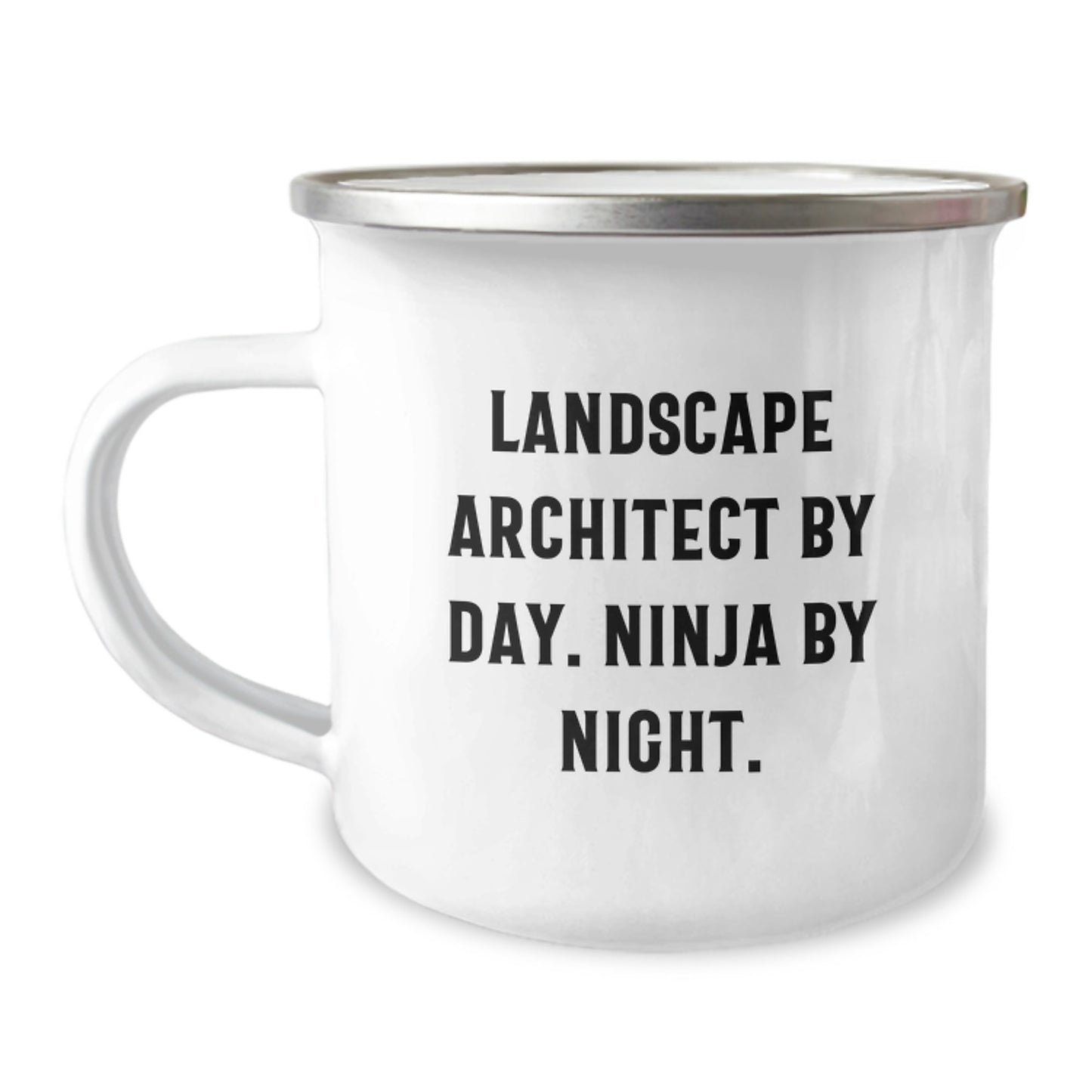 Landscape Architect Gifts Funny Camping Mug, Gifts from Friends for Landscape Architect, Birthday Unique Present, 'Landscape Architect By Day. Ninja By Night.' - Image 1