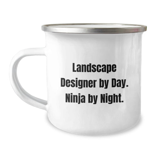 Landscape Designer Gifts, Funny Mugs for Graduation, Gifts from Friends for Landscape Designer By Day. Ninja By Night. - Image 1