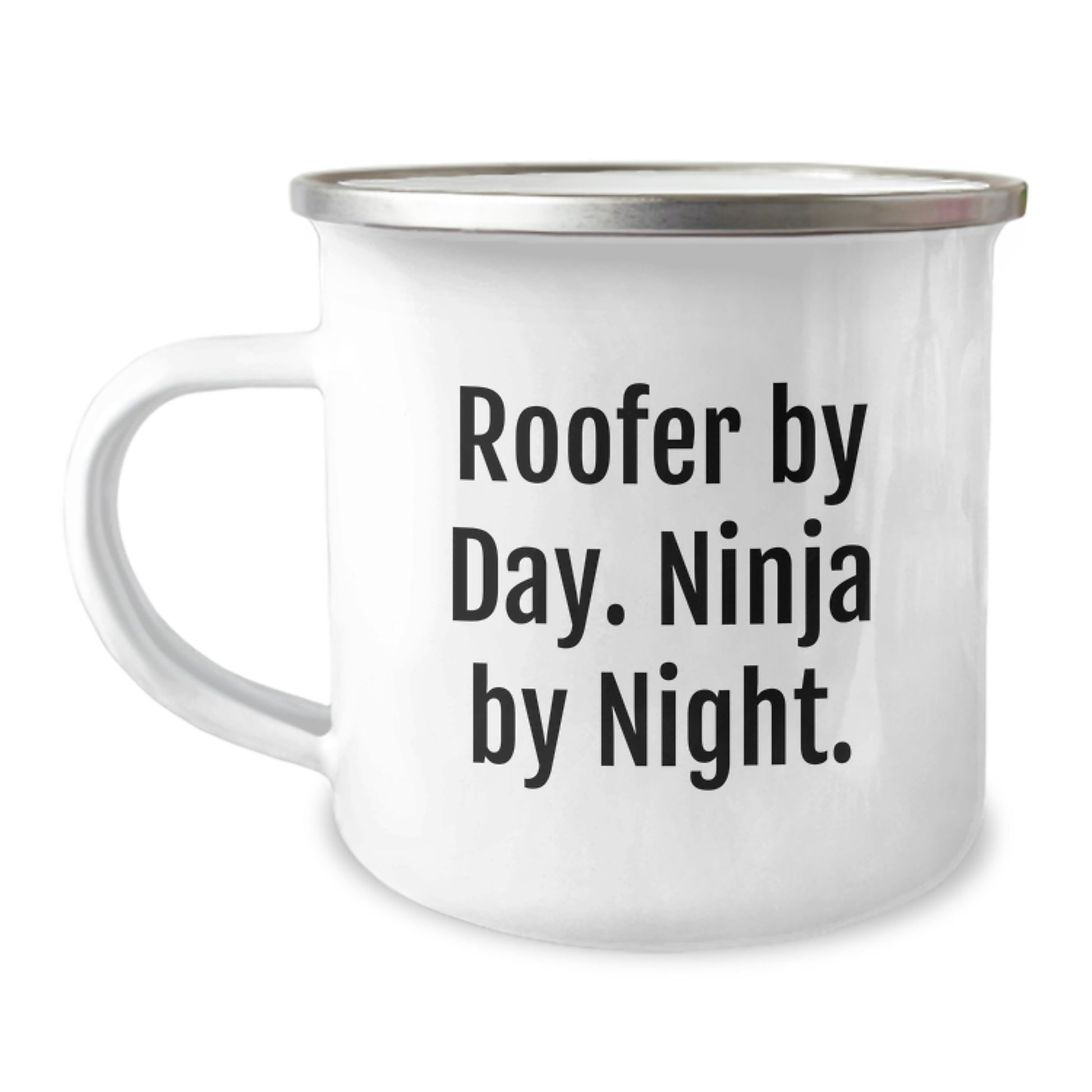 Funny Roofer By Day Ninja By Night Camping Mug Gifts from Friends for Men on Birthday - Image 1