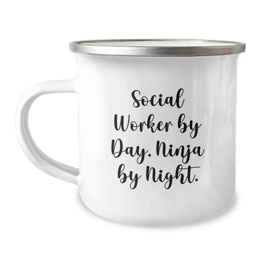 Unique Social Worker Gifts for Men - Social Worker By Day. Ninja By Night. Christmas Unique Mugs for Coworkers - Image 1