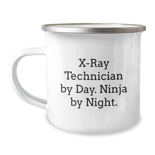 Funny Gifts for X-Ray Technician, Camping Mug for Birthday Unique Gifts from Friends, X-Ray Technician By Day. Ninja By Night. Mugs - Image 1