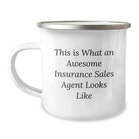 Funny Insurance Sales Agent Gifts, Christmas Unique Mugs for Men, Camping Mug with Inspirational Quote 'This Is What An Awesome Insurance Sales Agent Looks Like' - Image 1