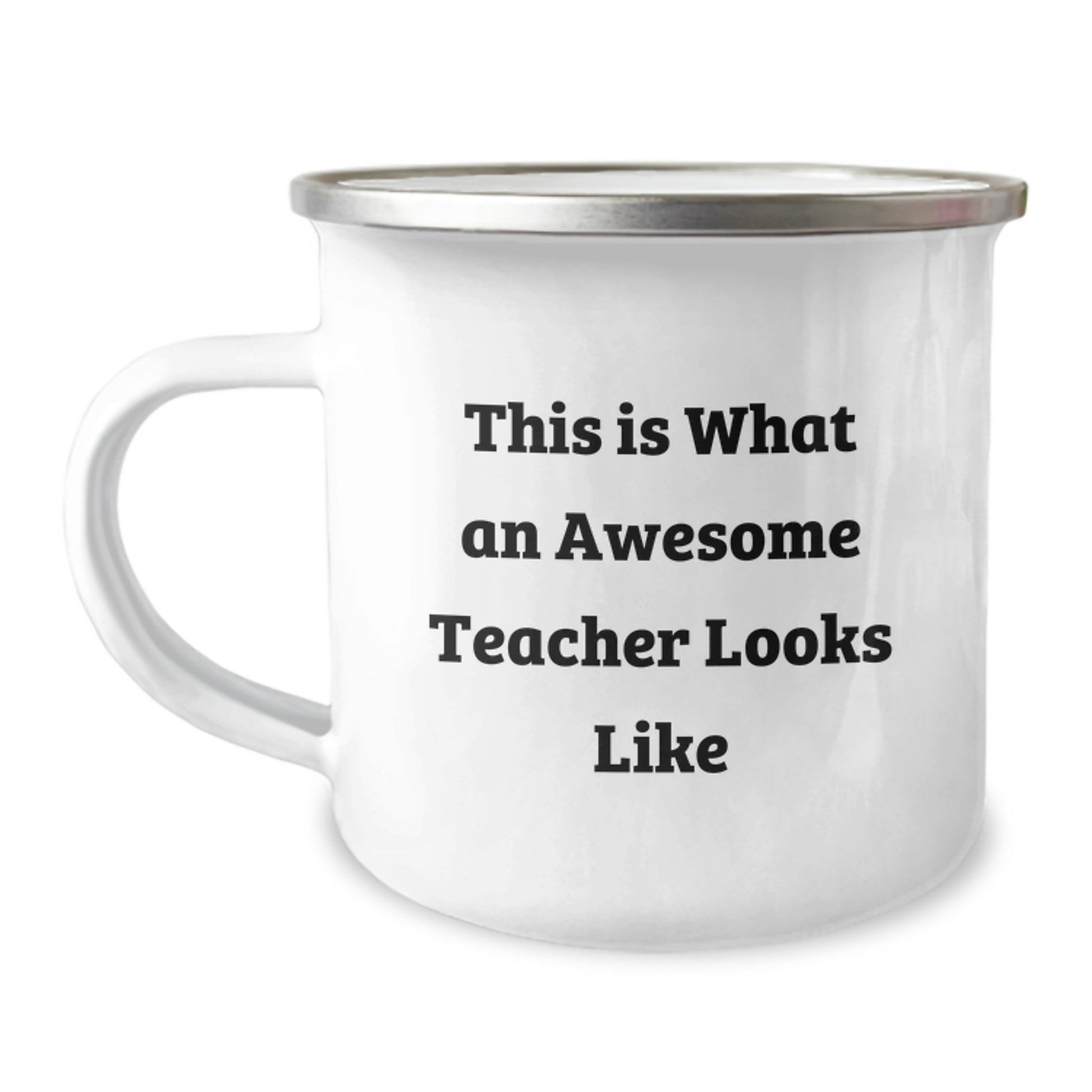 Teacher Gifts from Friends, Unique Birthday Unique Gifts for Her, Inspirational Camping Mug with Funny Quote 'This Is What An Awesome Teacher Looks Like' - Image 1