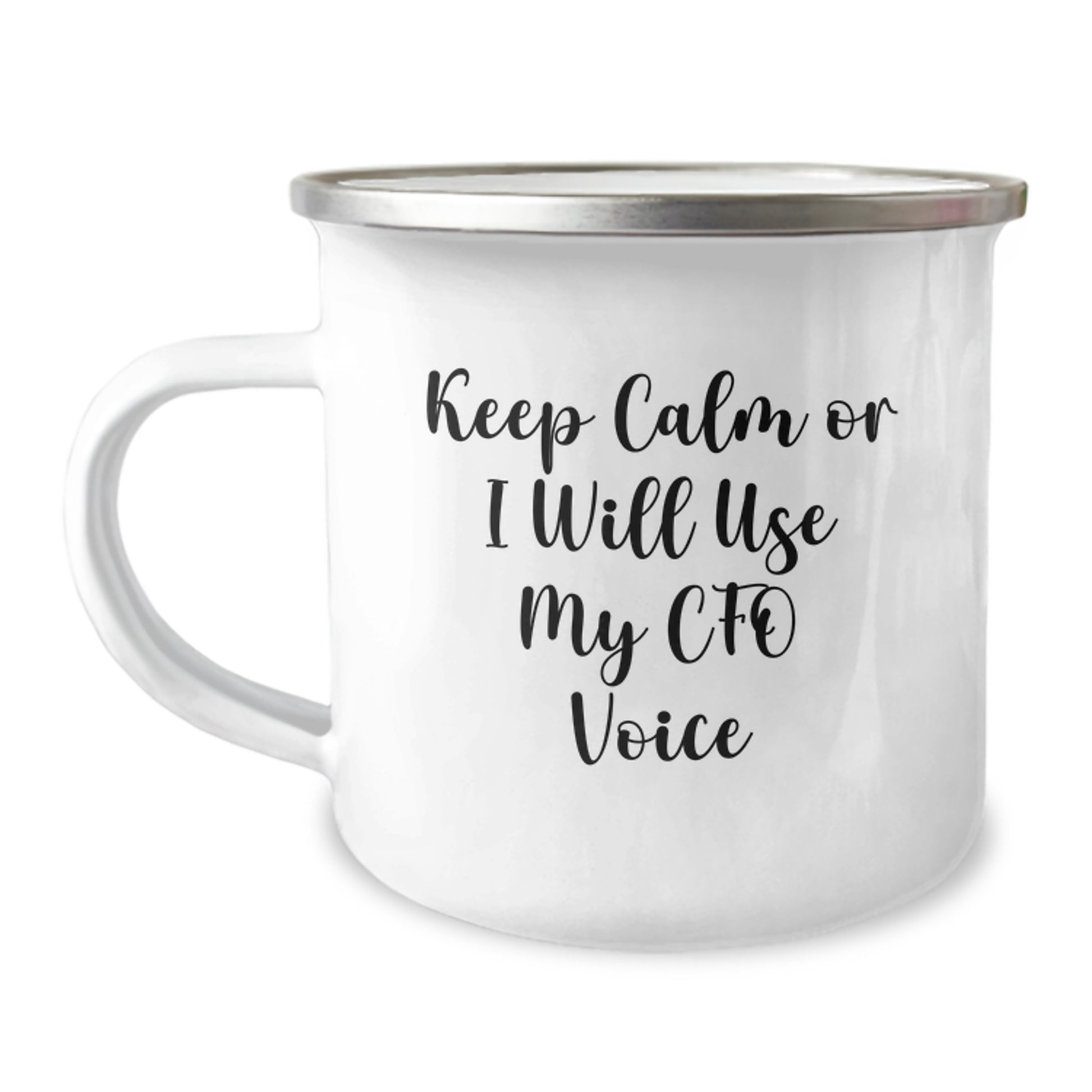 Funny CFO Gifts for Men, Keep Calm or I Will Use My CFO Voice, Camping Mug for CFO Dad on Father's Day - Image 1