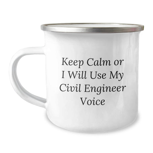 Civil Engineer Camping Mug - Father's Day Unique Gifts from Friends, Family, or Coworkers for Men, Dad, Civil Engineer - Image 1