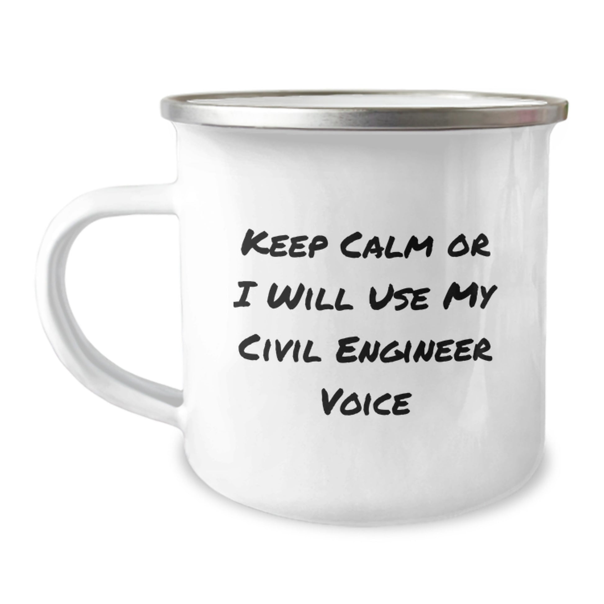 Funny Civil Engineer Gifts from Friends - Keep Calm Or I Will Use My Civil Engineer Voice Camping Mug for Dad on Father's Day - Image 1