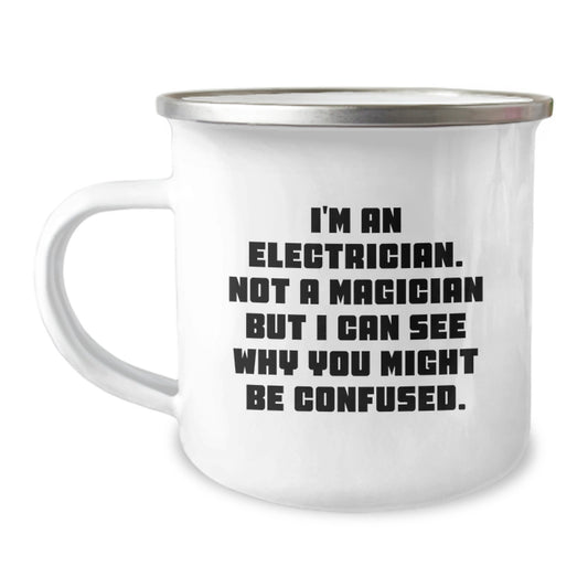 Electrician Gifts from Family, Funny Electrician Camping Mug for Electrician Men on Christmas Unique Gifts - Image 1
