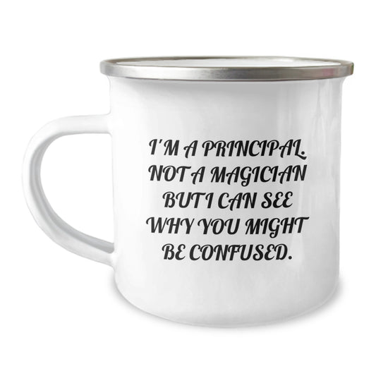 Principal Gifts from Men, Funny Camping Mug for Principal, Graduation Unique Gifts - Image 1