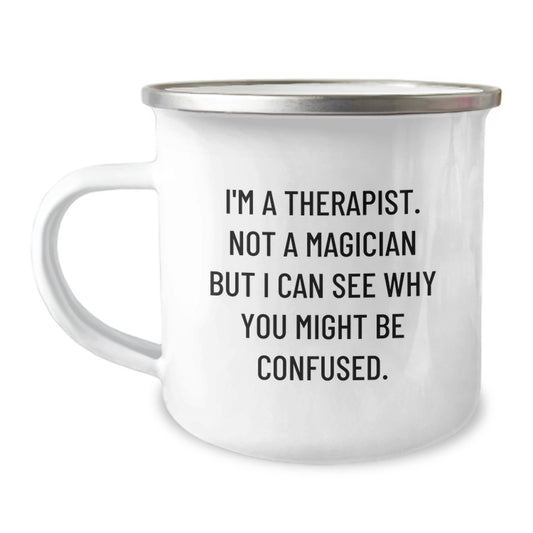 Funny Therapist Gifts from Friends for Therapist Men - Christmas Unique Therapist Mugs - 'I'm A Therapist. Not A Magician But I Can See Why You Might Be Confused.' - Image 1