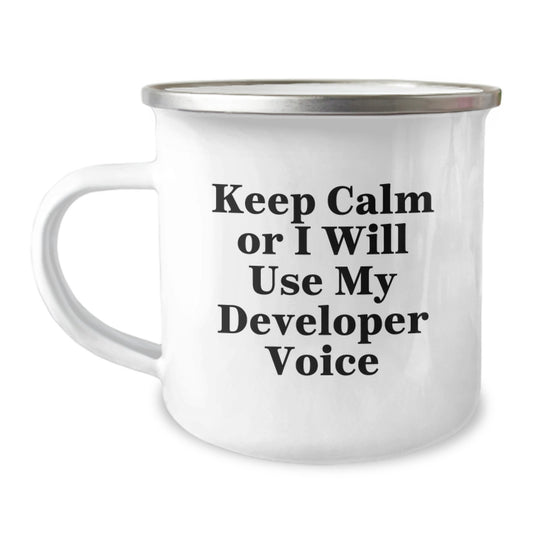 Funny Keep Calm Developer Gifts from Men, Women, Friends, Coworkers to Developer, Graduation Unique Gifts, Camping Mug for Developer - Image 1