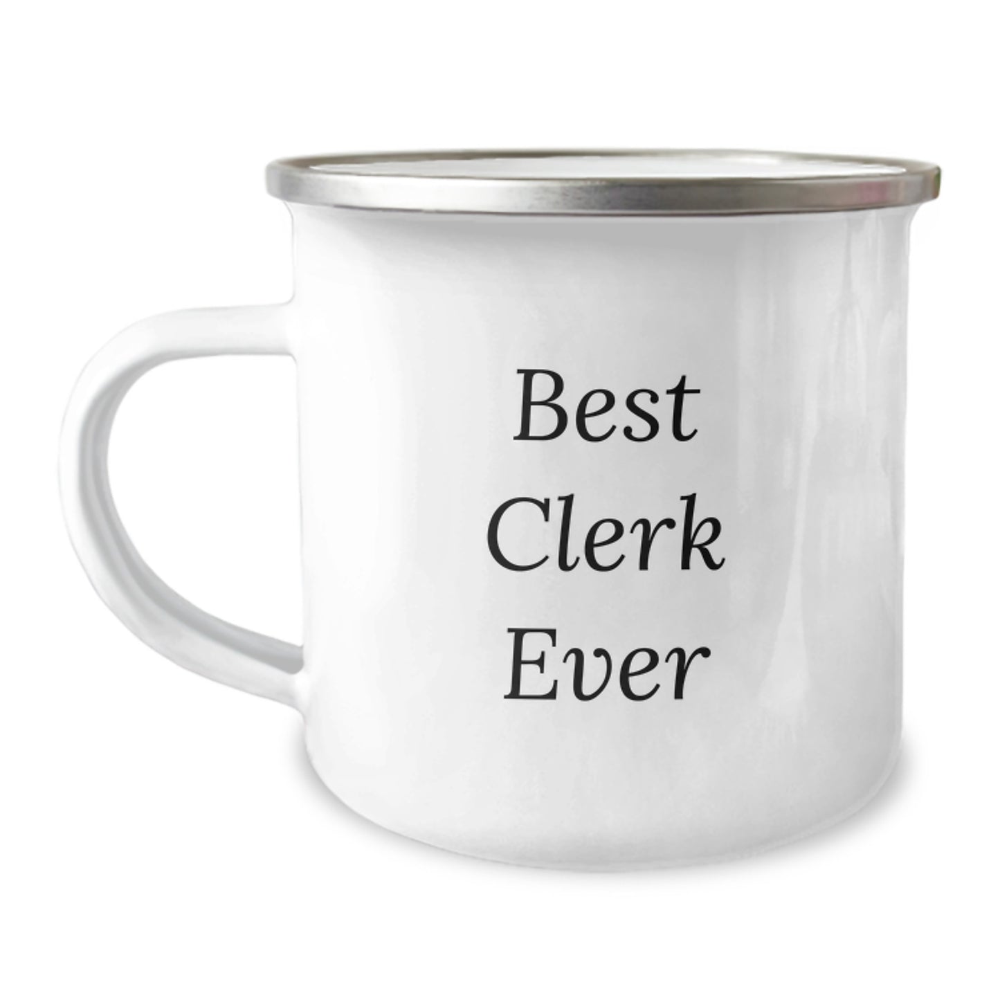 Funny Clerk Gifts for Men, Christmas Unique Presents from Friends and Family, Best Clerk Ever Camping Mug - Image 1